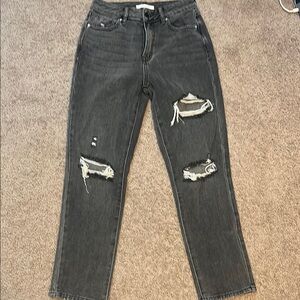 PacSun Black Boyfriend Jeans Distressed Relaxed Fit